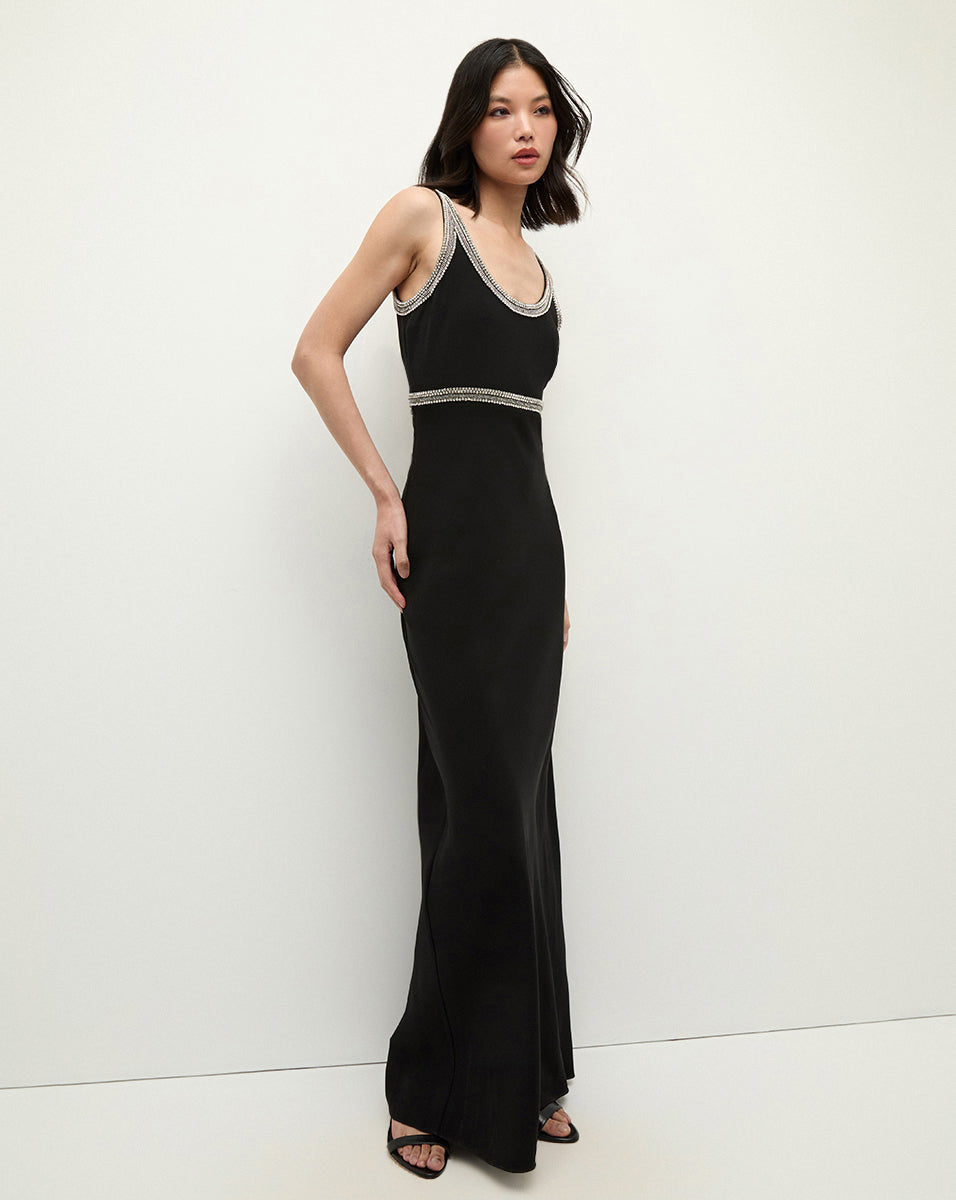 Flores Bead-Trim Maxi Dress