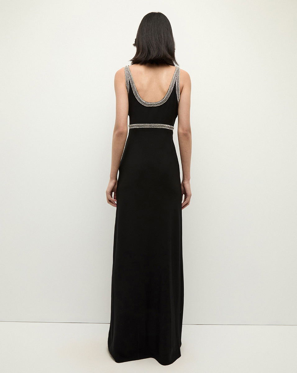 Flores Bead-Trim Maxi Dress