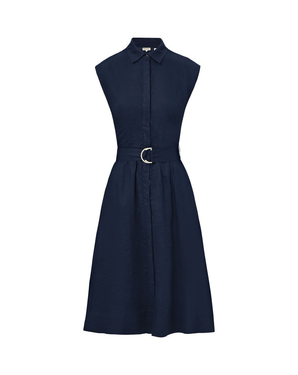 Loreta Belted Linen Dress