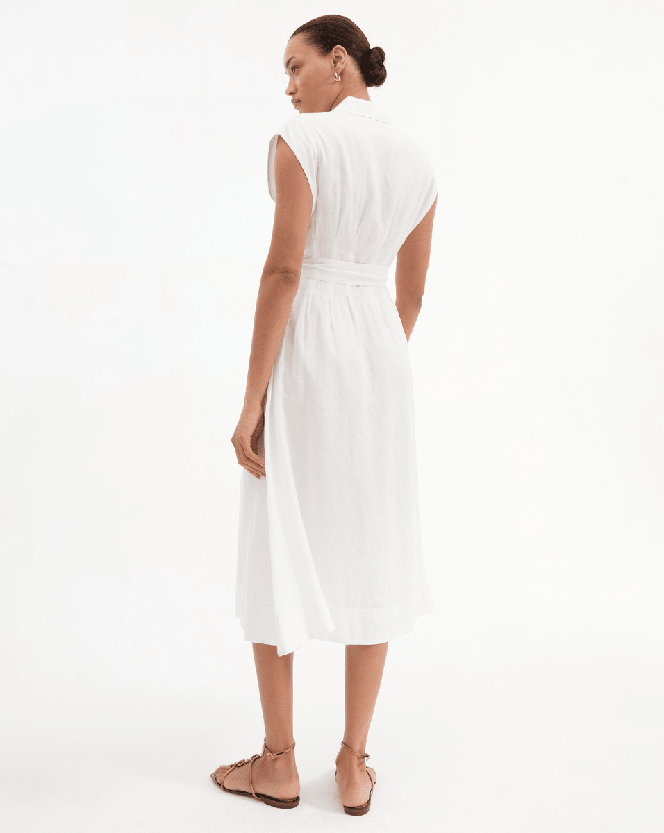 Loreta Belted Linen Dress