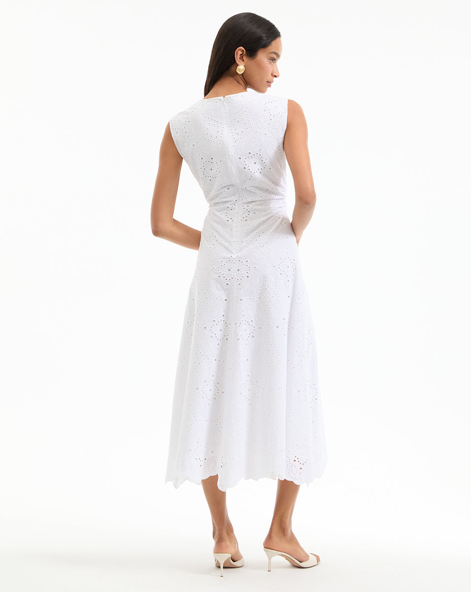 Aven Eyelet Midi Dress