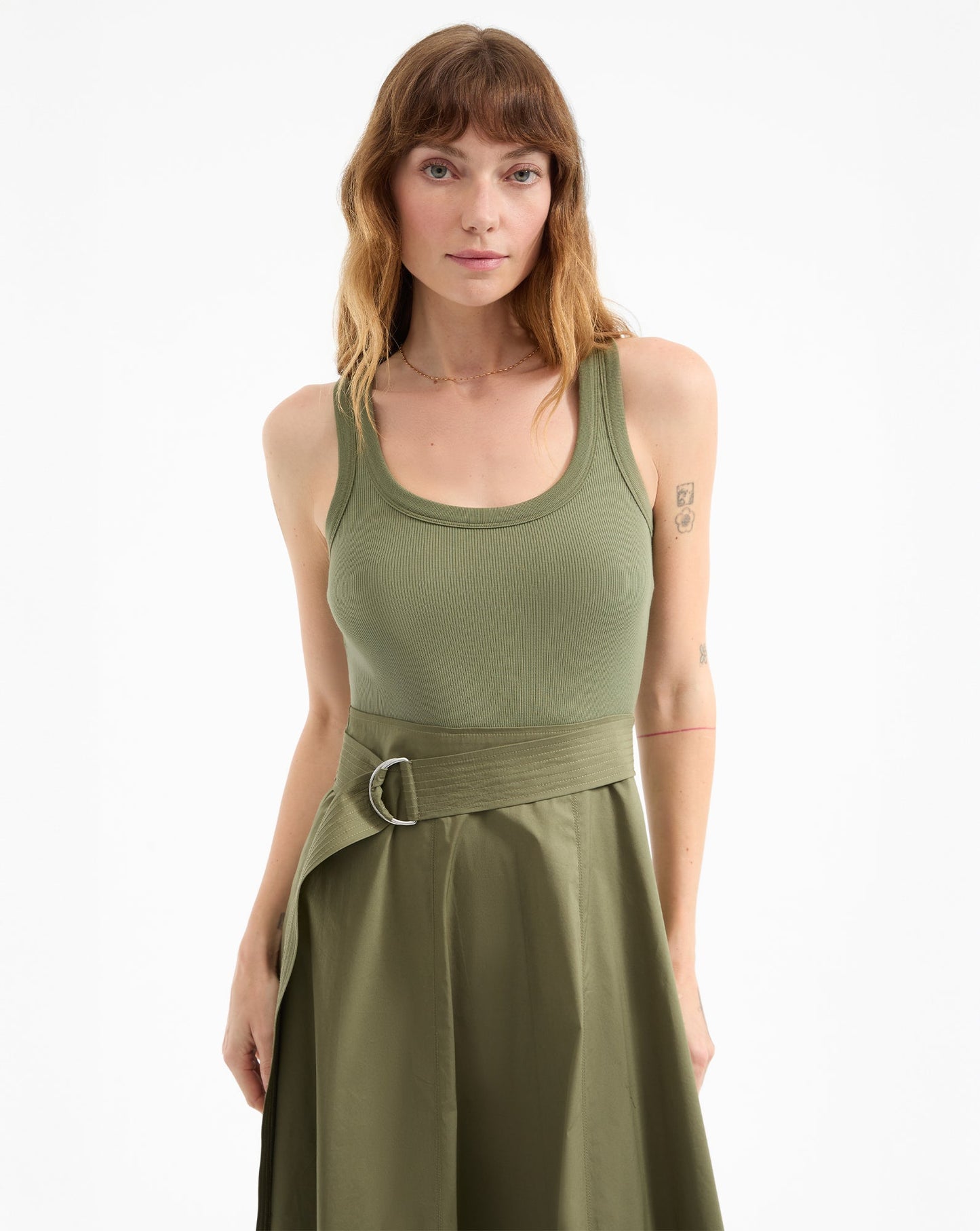 Ennis Mixed-Media Dress