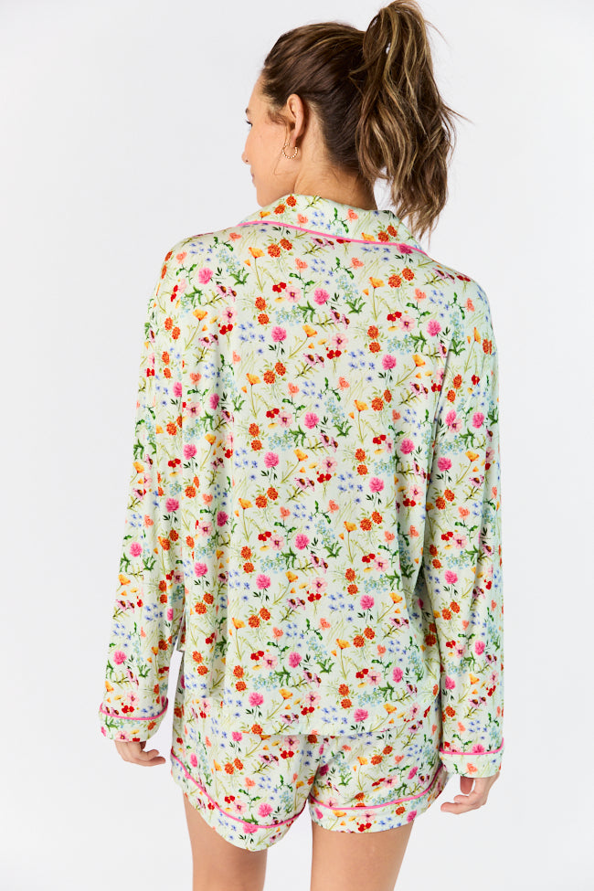 Good To Get Away Botanical Floral Long Sleeve Pajama Top SALE