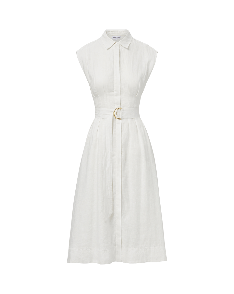 Loreta Belted Linen Dress