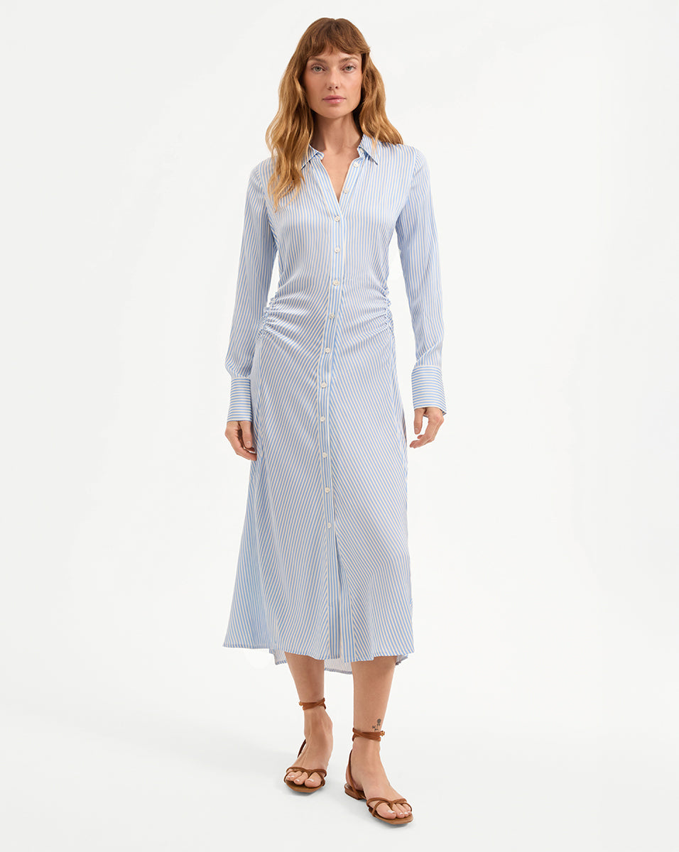Lex Silk Midi Shirtdress