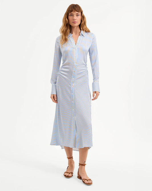 Lex Silk Midi Shirtdress