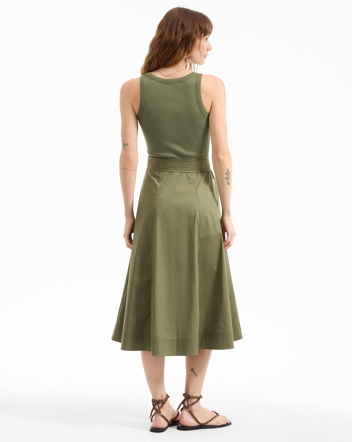 Ennis Mixed-Media Dress